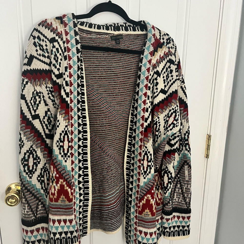Coco + Carmen Multicolor Geometric Cardigan